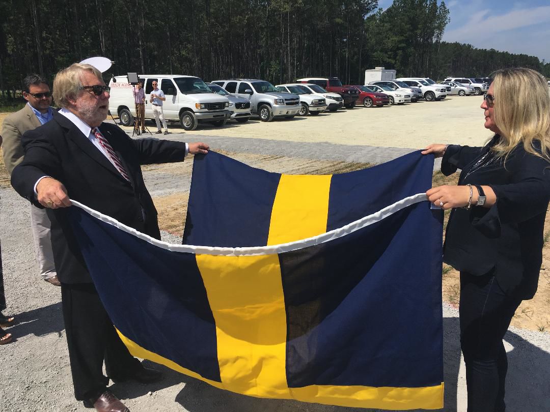 Bobby Hitt and Volvo flag
